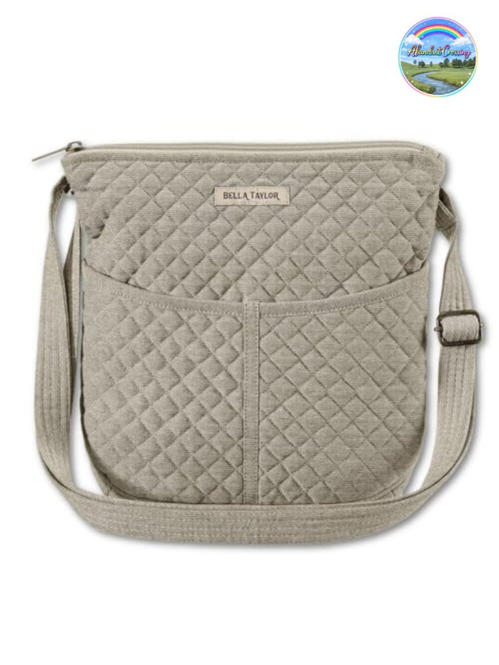 Quilted Crossbody Handbag for Women, Cotton, Adjustable Strap